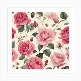 Pink Roses 1 Art Print