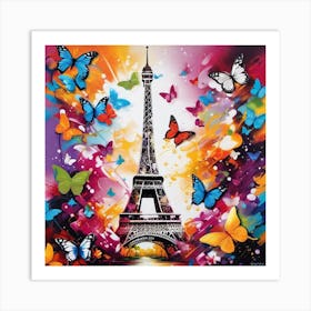 Paris With Butterflies 112 Art Print