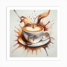 Coffee Cup With Splashes Art Print