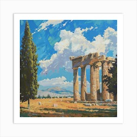 A Temple Of Olympian Zeus In Athens Oil Painting 1720009473 3 Art Print