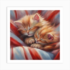 Two Kittens Sleeping Art Print