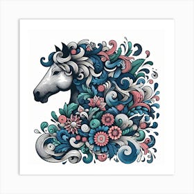 A curly wave of horse hair 2 Art Print