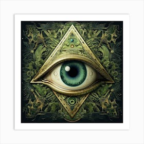 All Seeing green Eye 1 Art Print