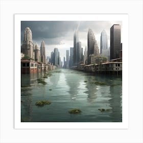 Flooded Chicago Art Print