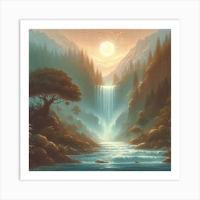 Mythical Waterfall 12 Art Print