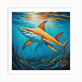 Sharks In The Water Art Print