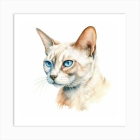 Colorpoint Shorthair Cat Portrait 2 Art Print