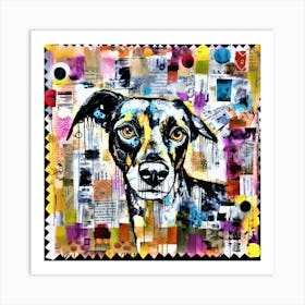 Canine Dog - Collaged Dog Art Print