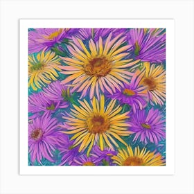 Aster Flowers 13 Art Print