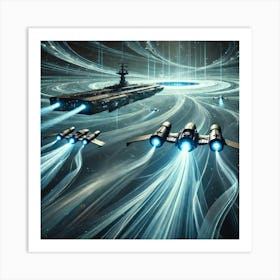 Cascade Sovereignty Scifi Tempest Tide Carrier Drones Currents Art Print