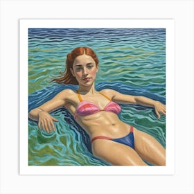 Woman In A Bikini Art Print