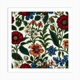 Floral Wallpaper 3 Art Print