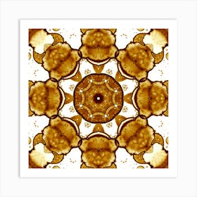 Coffee Symmetrical Pattern Art Print