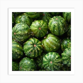 Watermelon In The Rain Art Print