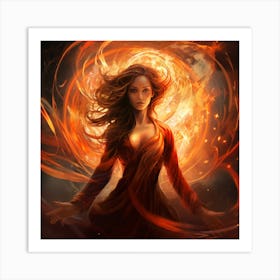 Woman Of Fire Art Print