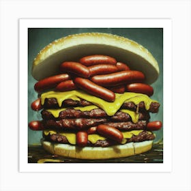 Burger Stock Videos & Royalty-Free Footage Art Print