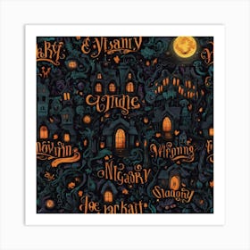 Halloween Lettering Art Print