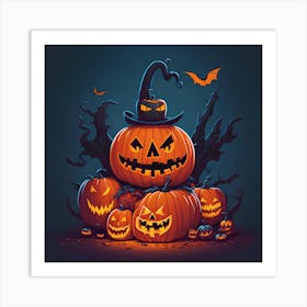 Halloween Pumpkins 3 Art Print