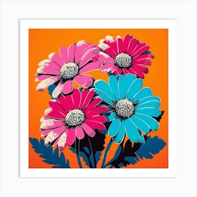 Andy Warhol Style Pop Art Flowers Cineraria Square Art Print