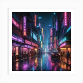 Neon City Art Print 1 Art Print