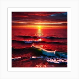 Sunset Over The Ocean 221 Art Print