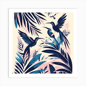 Parrots in the Jungle 2 Art Print