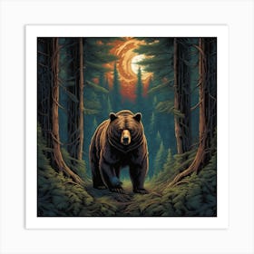 Bear In The Woods 19 Art Print