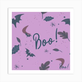 Washed Out Lilac Batty Boo Art Print