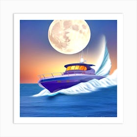 Boat In The Ocean 12 Art Print