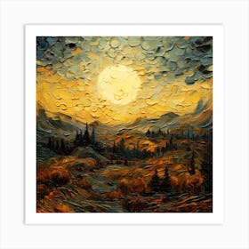 Sunset In The Mountains 1 Art Print