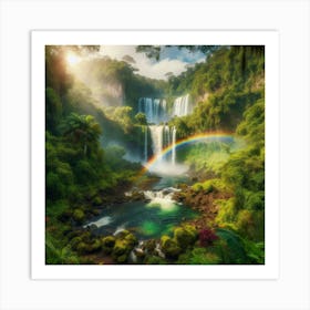 Rainbow In The Jungle 3 Art Print