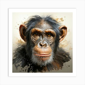 Chimpanzee Portrait 1 Poster