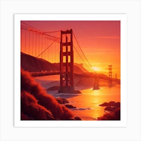 Golden Gate Bridge Sunset Art Print