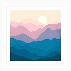 Watercolor sunset landscape 31 Art Print