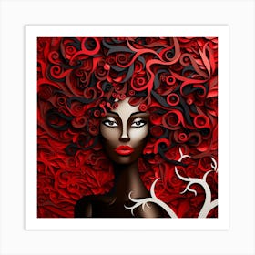 Black Woman With Red Hair Art Print