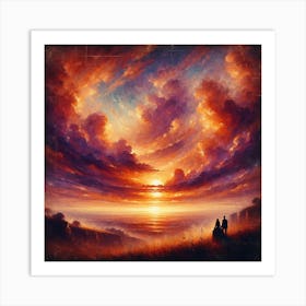 Sunset Over The Ocean Art Print