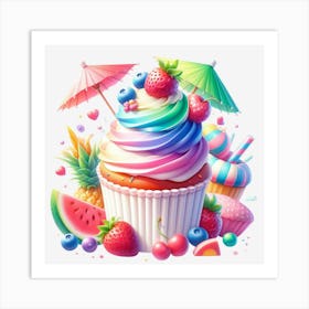 Rainbow Cupcake 13 Art Print