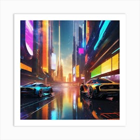 Futuristic Cars Art Print