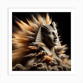 Sculpture of stone and sand in a Sphinx shape 2 Art Print