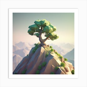 Low Poly Tree 2 Art Print