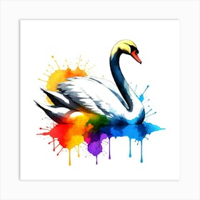 Swan art Art Print