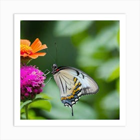 Butterfly On A Flower 6 Art Print