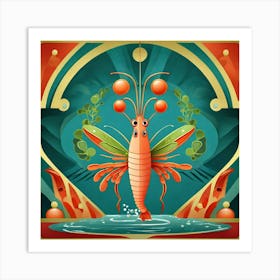 Shrimp In The Water Art Print