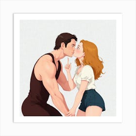 Kissing Couple 5 Art Print