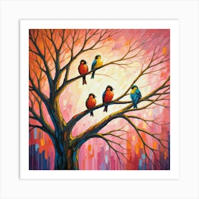 Birds In The Tree 8 Art Print