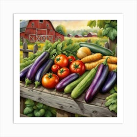 Vegetables On A Farm Art Print