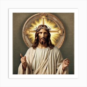 Jesus With Crown Of Thorns Art Print