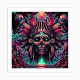 Psychedelic Skull 4 Art Print