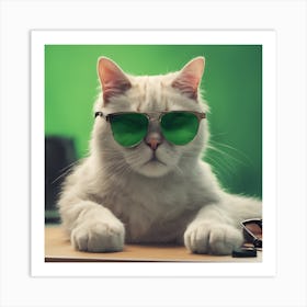 Cat In Sunglasses Art Print