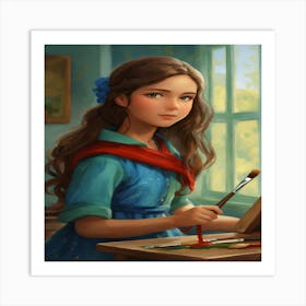 Girl Painting Art Print